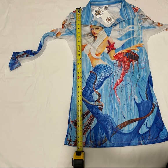 Sun-guard 50+ beach cover-up beautiful mermaid design made in USA size small NWT - Picture 7 of 8